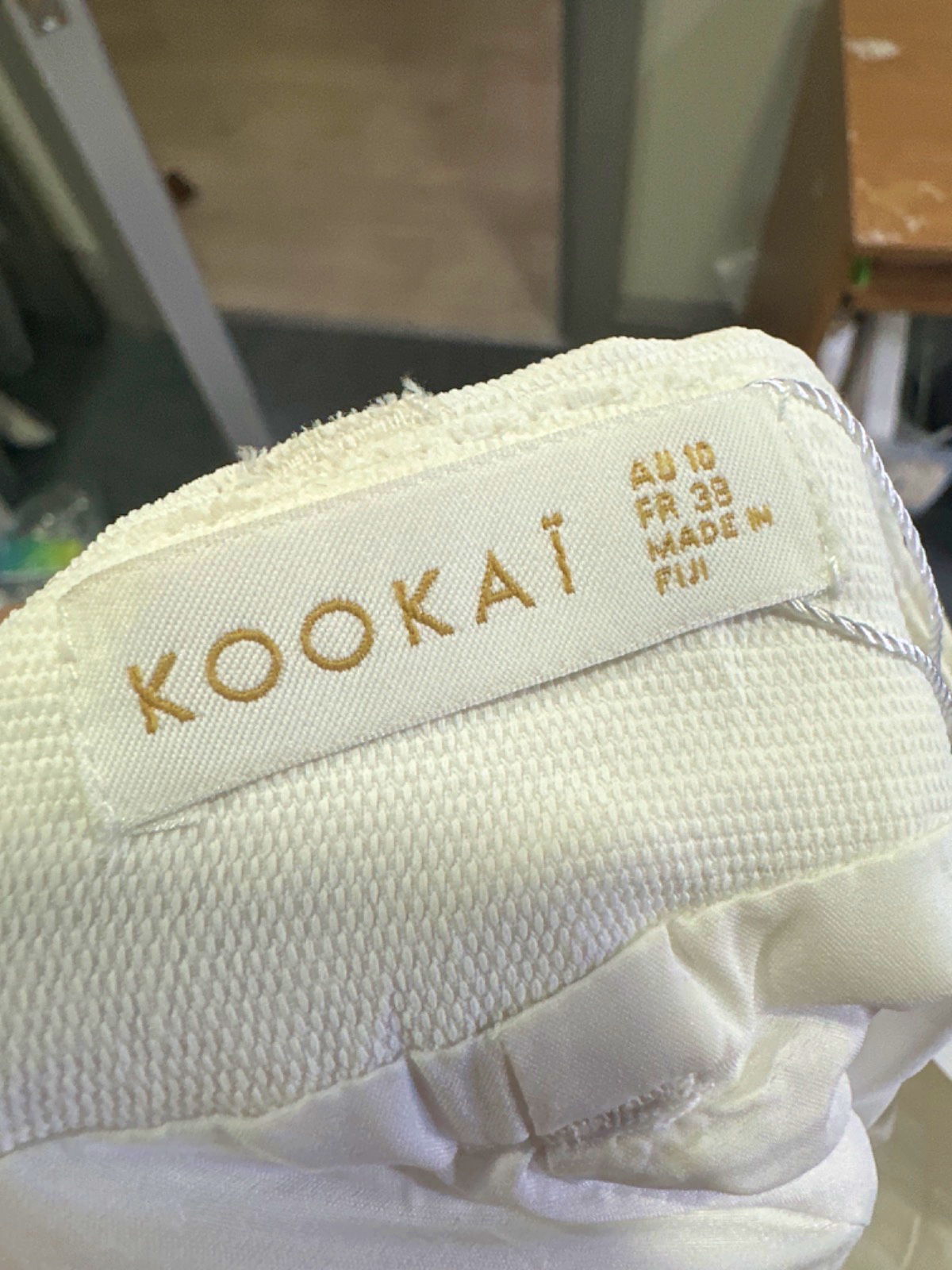 Kookai Natural White Oyster Midi Skirt UK 10