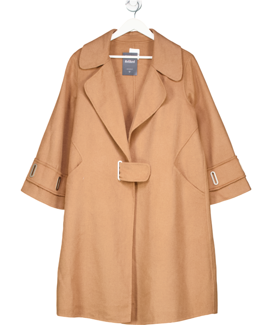 Silvian Heach Brown Wrap Belt Trench Coat UK S