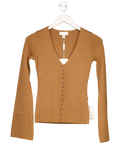 PRETTY LAVISH Brown Tia Knit Cardigan UK XS