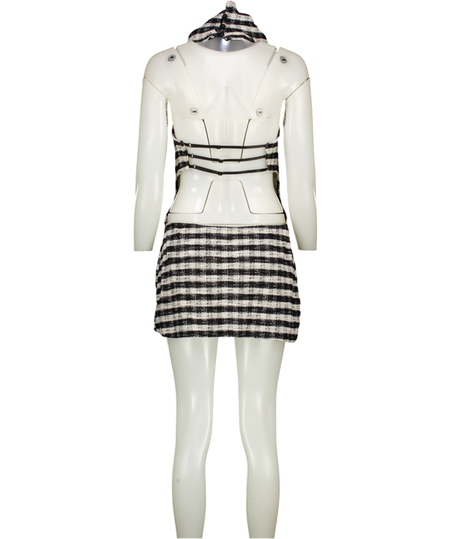 COUCOU Black Gingham Backless High Neck Mini Dress UK L