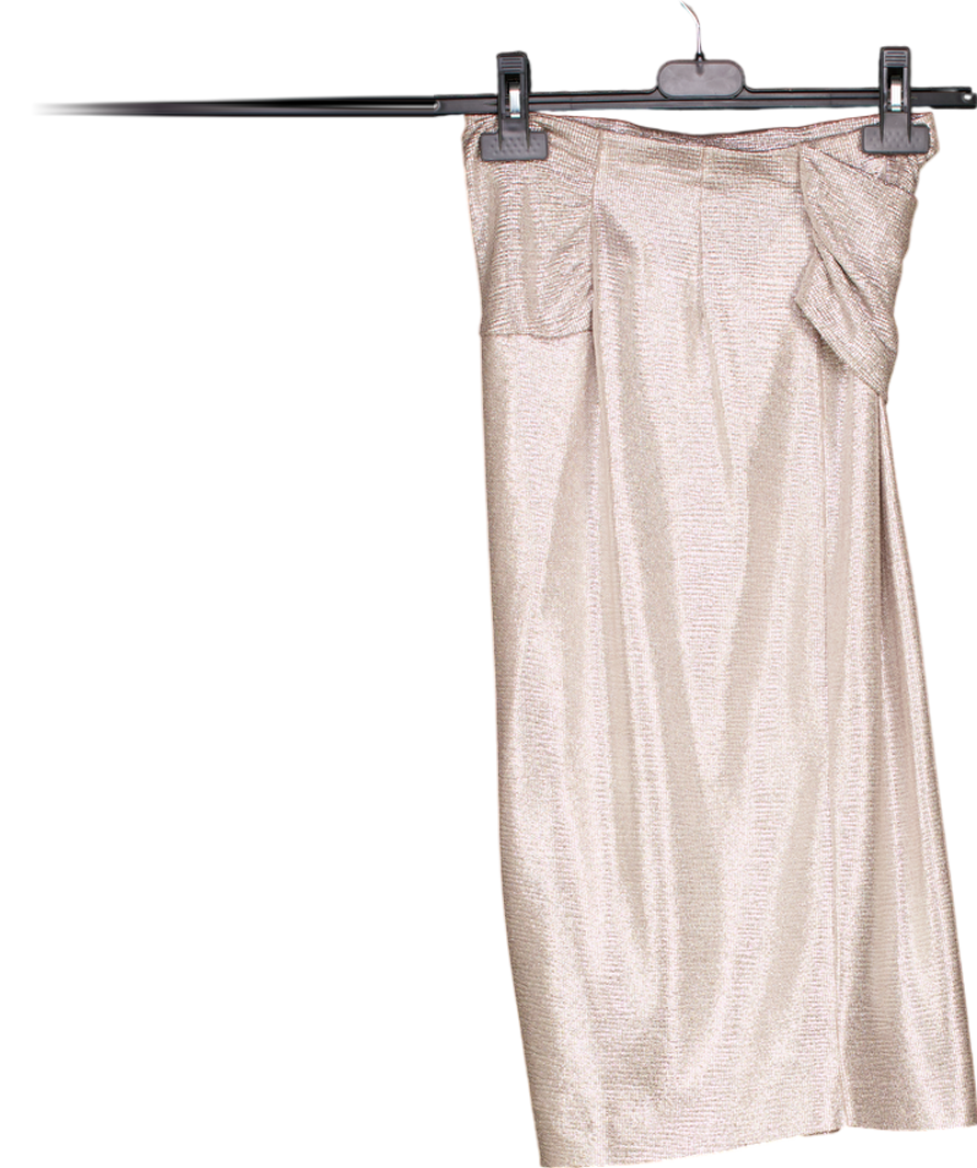 Ba&sh Metallic Split Hem Twist Front Skirt UK S