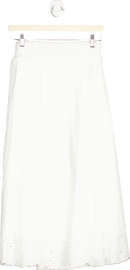 M&S White Broderie Anglaise Midi Skirt UK 12