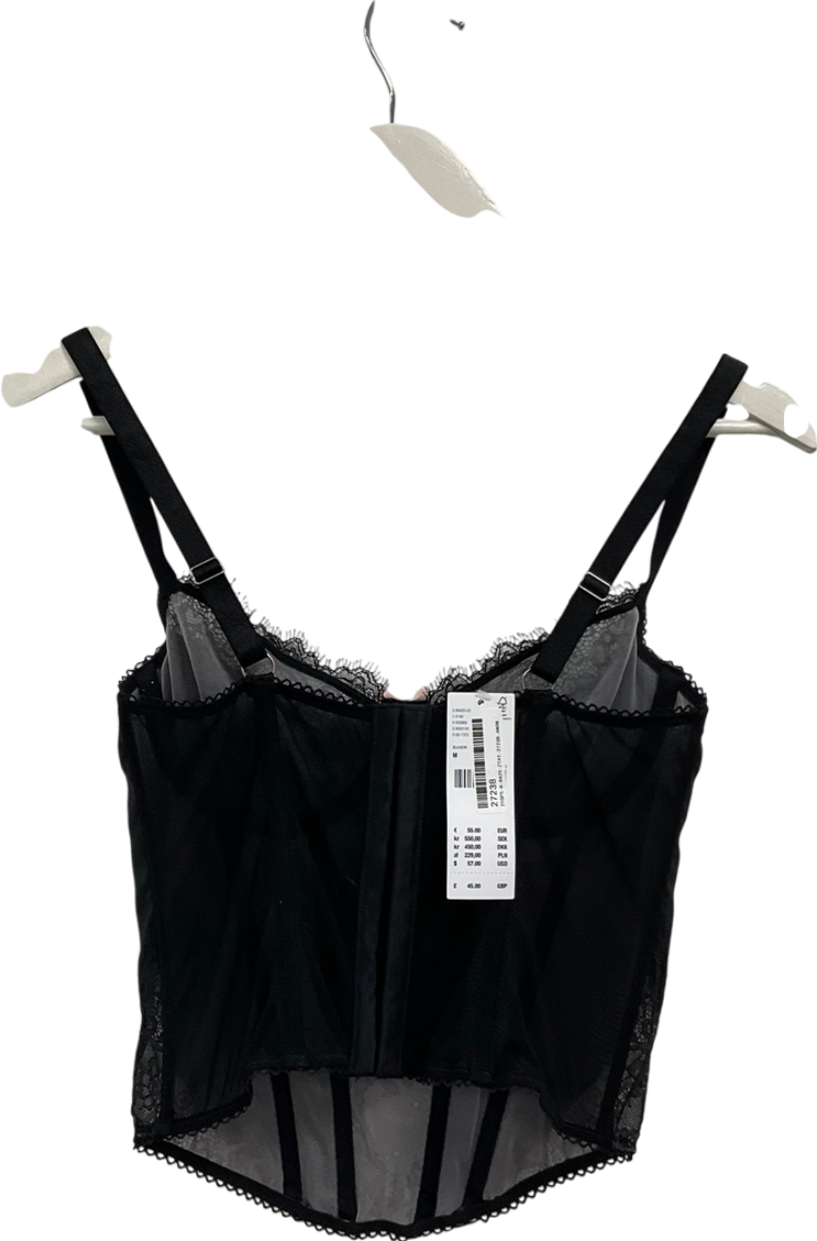 Urban Outfitters Black Out From Under Electra Lace Corset UK M