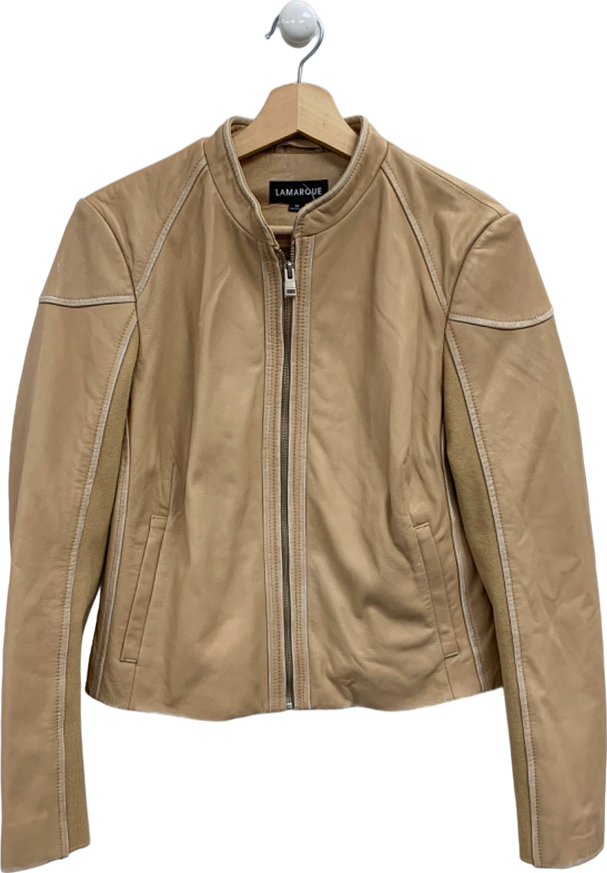 LaMarque Beige HIRA Leather Jacket UK M