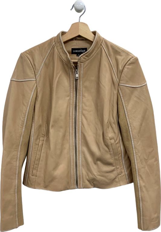 LaMarque Beige HIRA Leather Jacket UK M