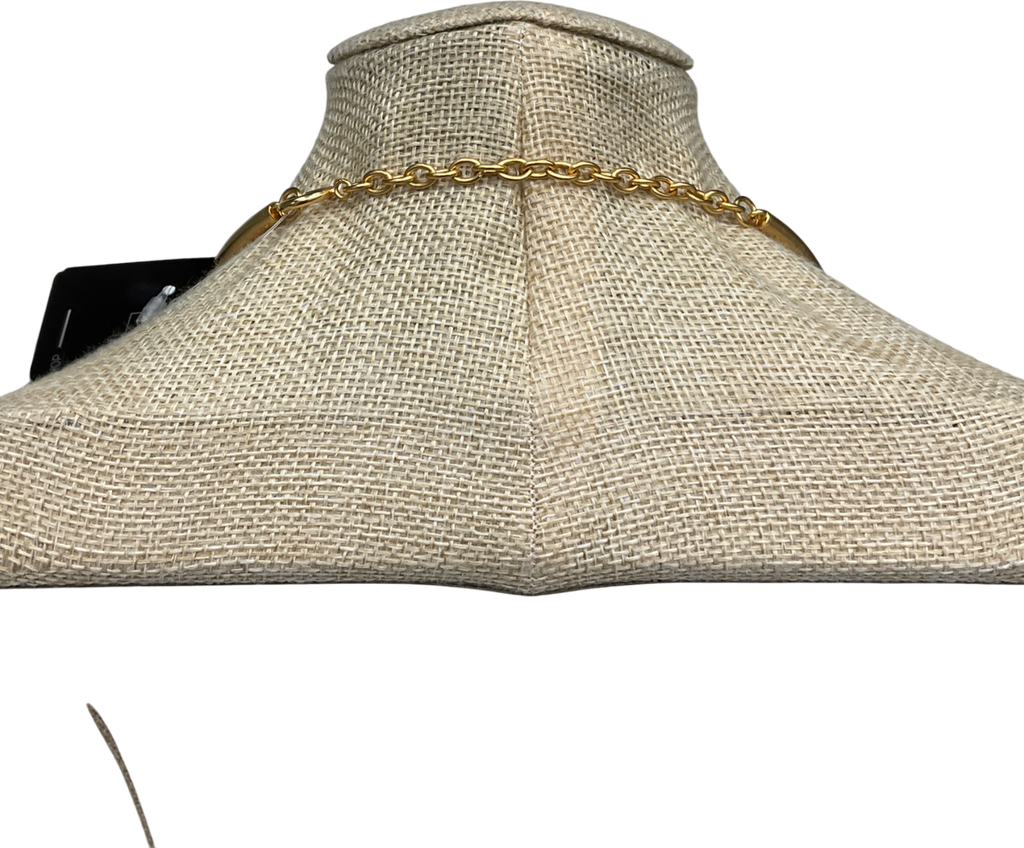 REISS Metallic Poppy Polished Curve Choker, Gold One Size