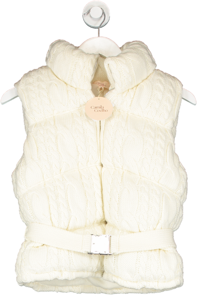 Camila Coelho Cream Eissa Knitted Vest UK XS