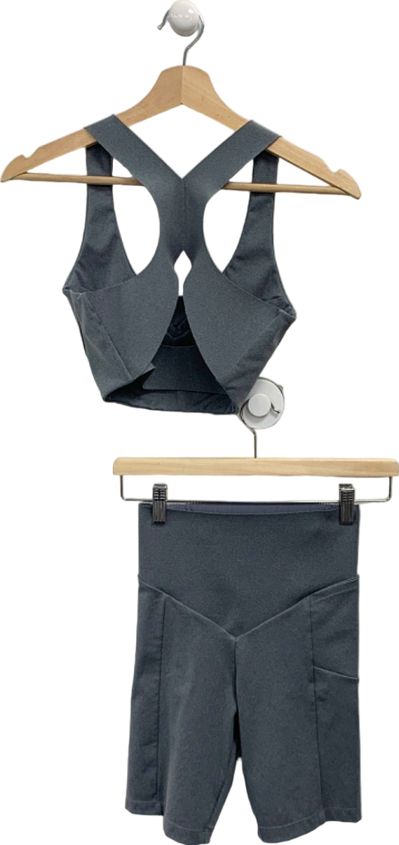 Oysho Grey Sports Bra and Shorts Set UK XS