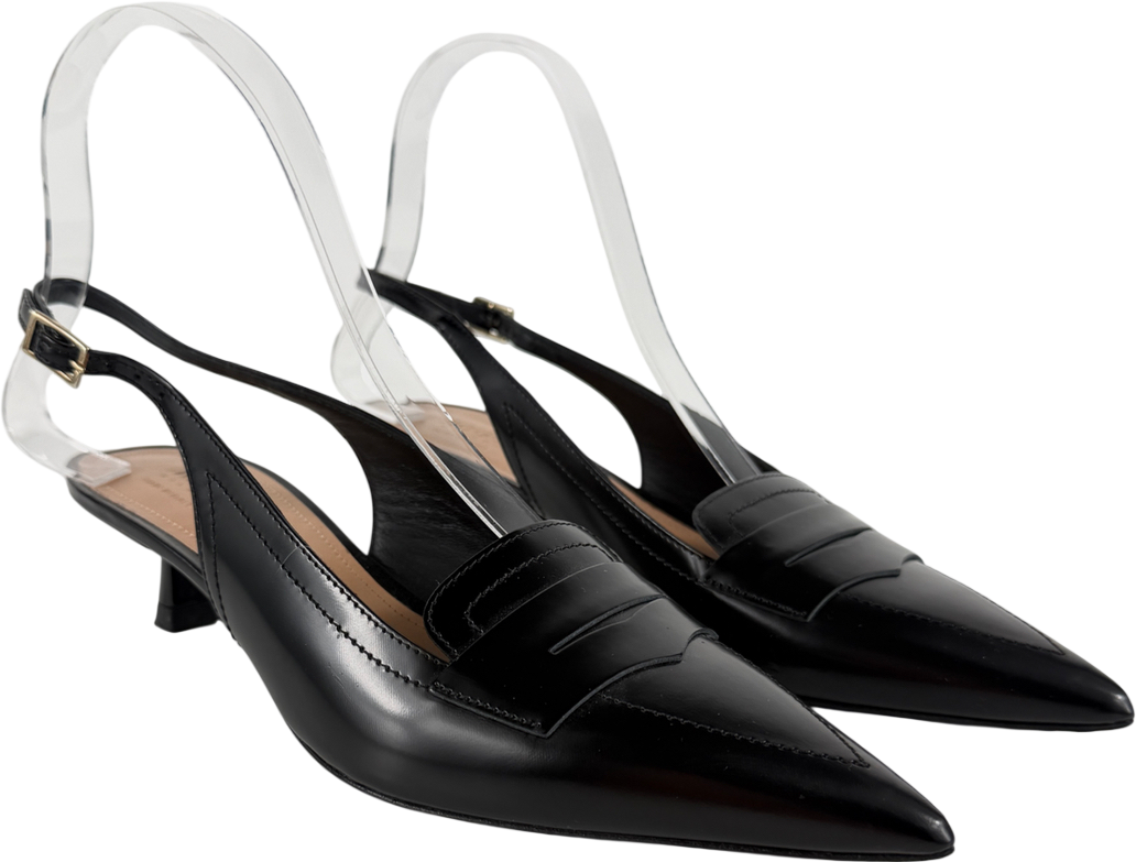 BOGGI MILANO Black Leather Slingbacks UK 3 EU 36 👠