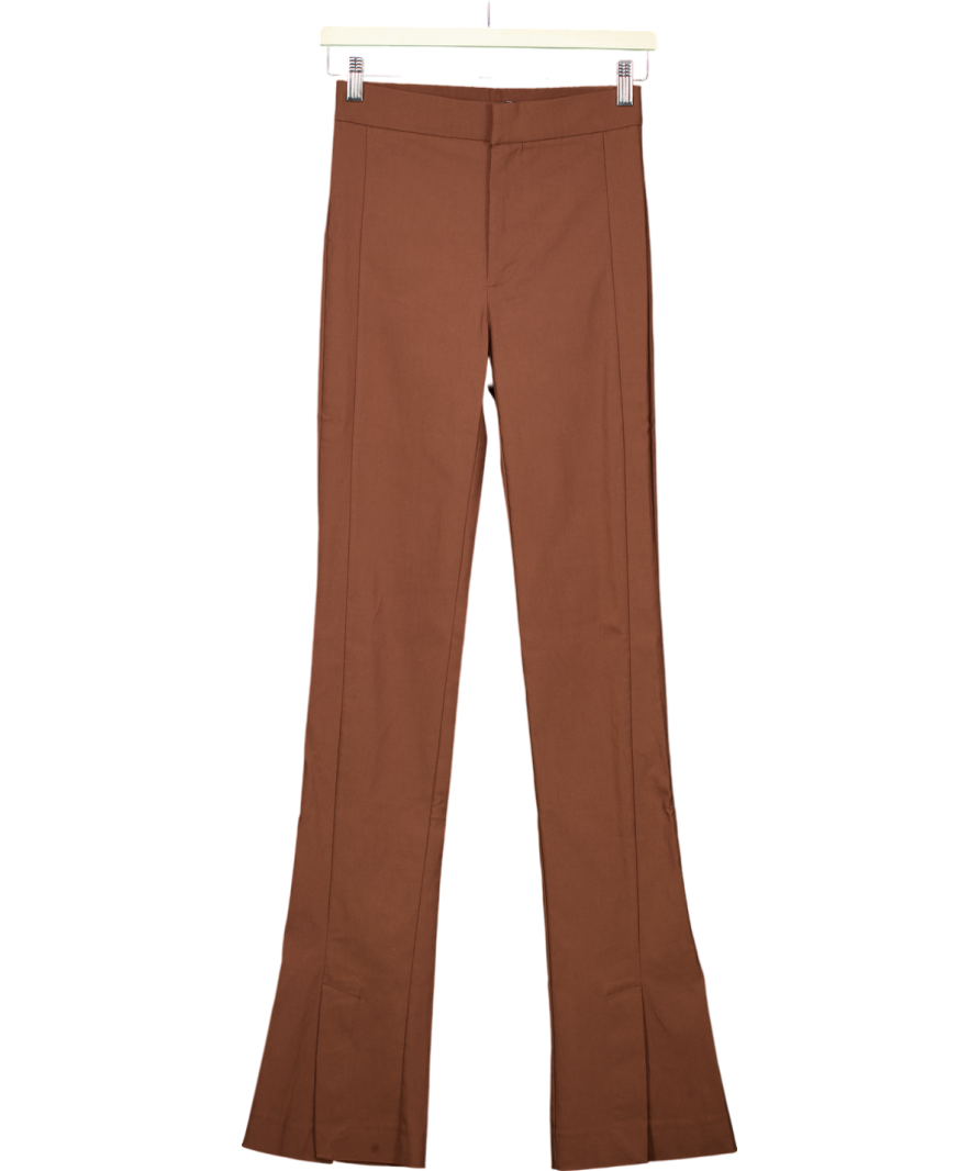 ZARA Brown Flared Trousers UK XS