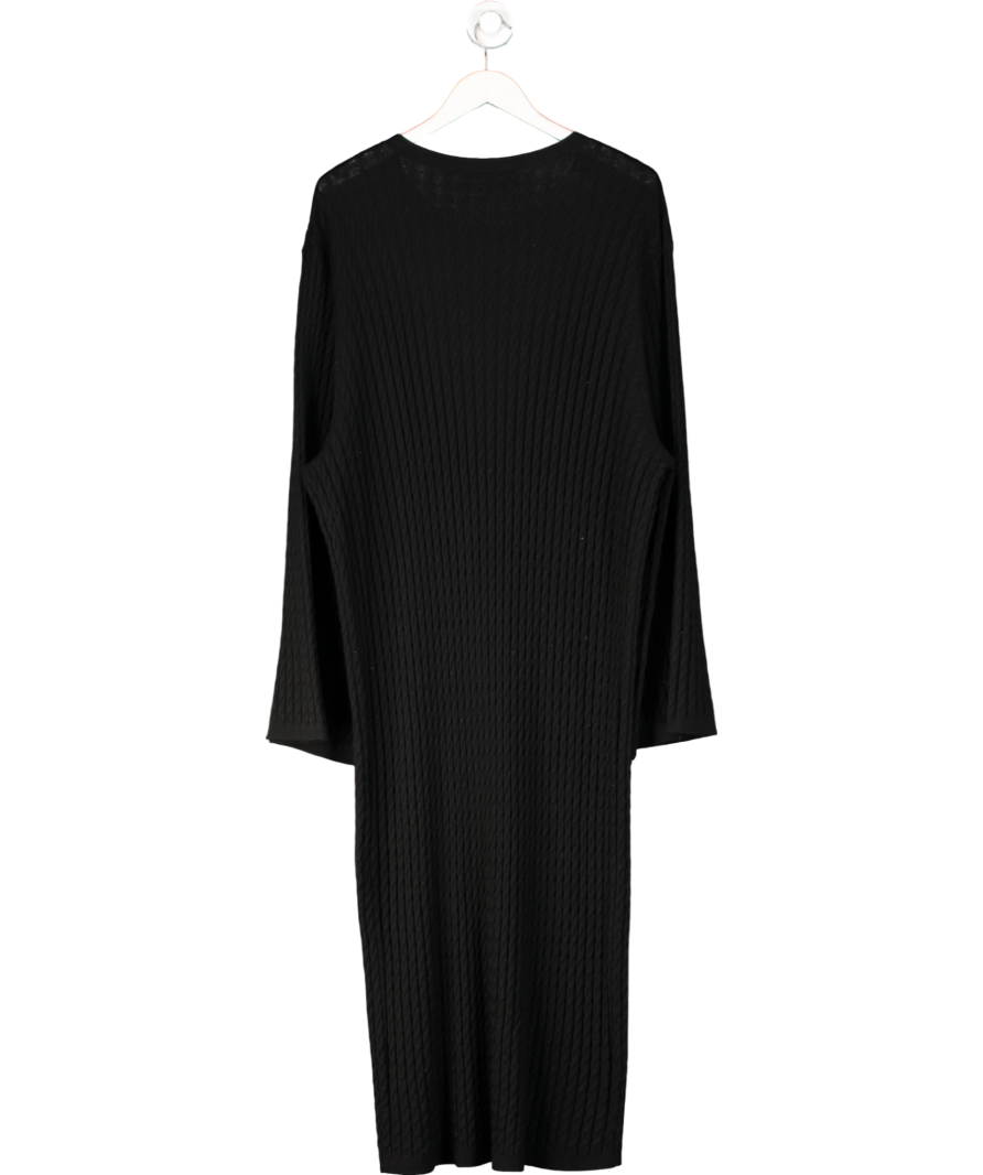 Totême Black Wool Cable knit Dress UK M