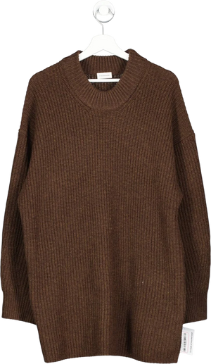 MALENE BIRGER Brown Oversize Chunky Wool Blend Disma Jumper UK S