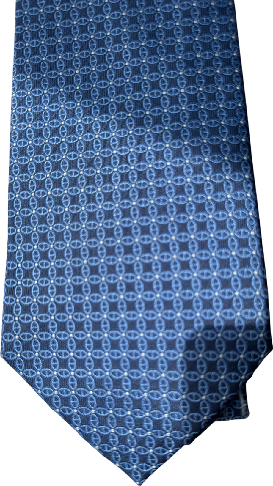Hermès Blue Chain D'ancre 100% Silk Neck Tie759048T