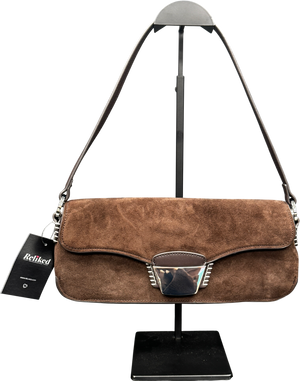 MANGO Brown Real Suede Western Shoulder Bag