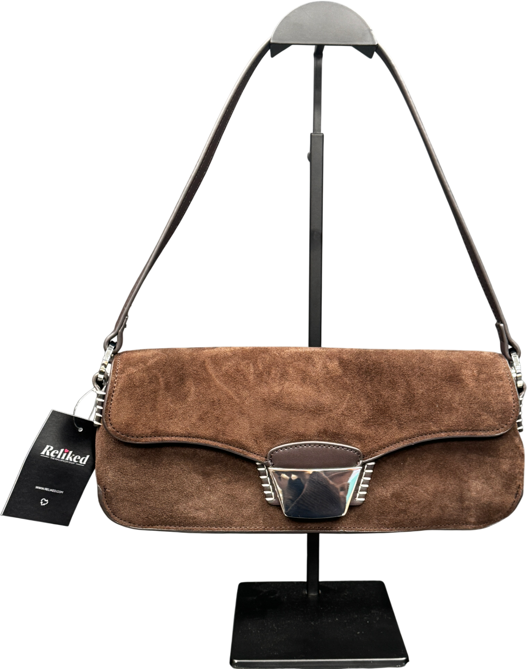 MANGO Brown Real Suede Western Shoulder Bag