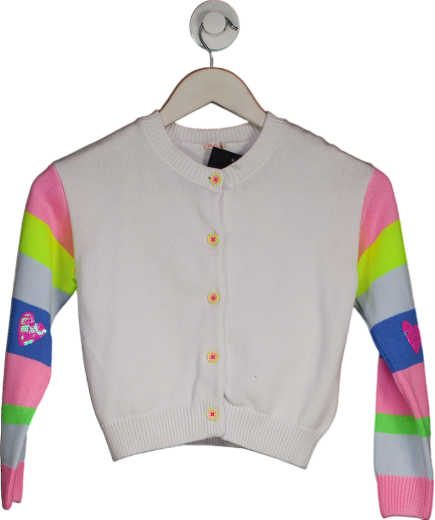 BILLIEBLUSH White Girls Ivory Knit Heart Cardigan 6 Years