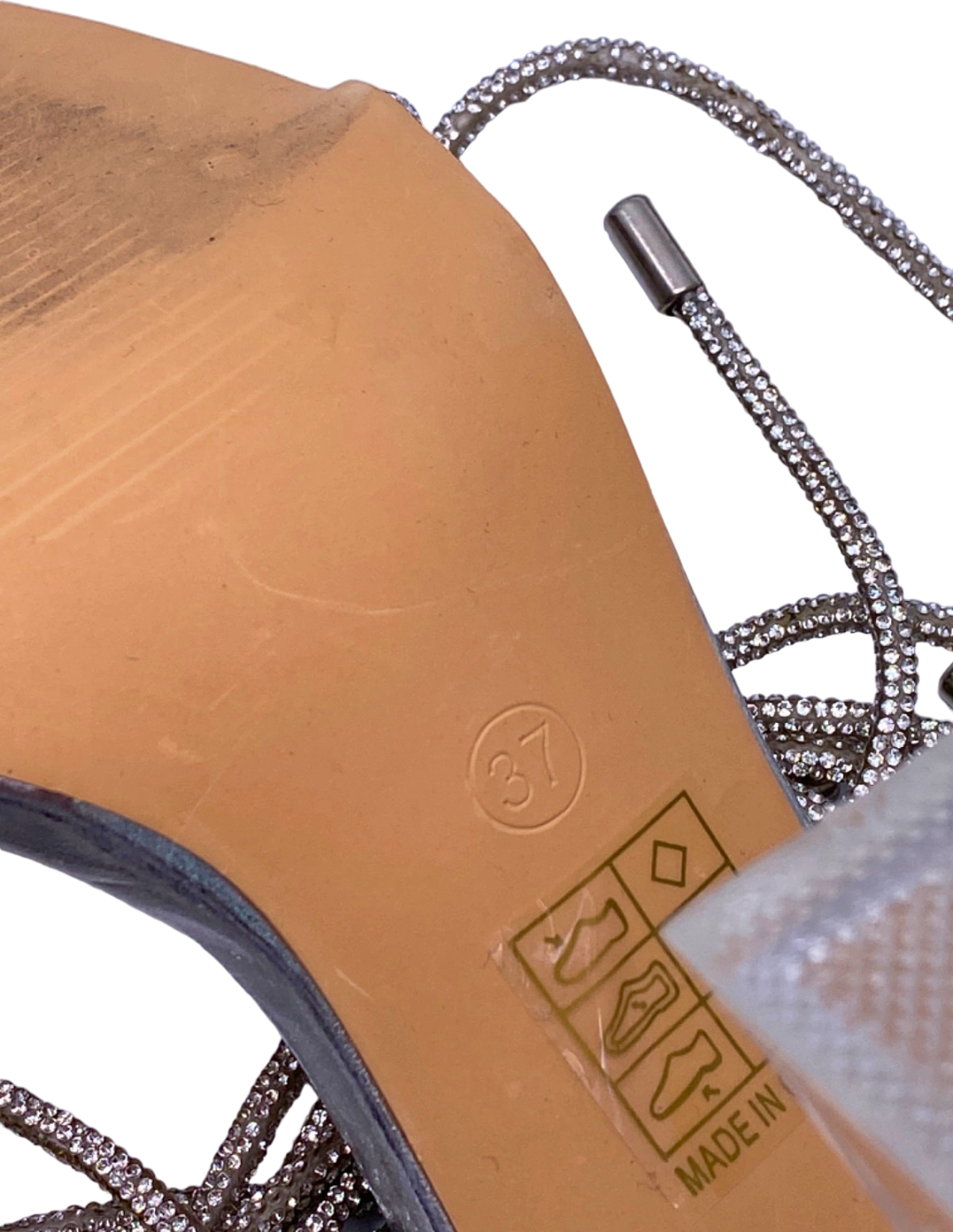 Cape Robbin Silver Strappy Mule Heels UK Size 4