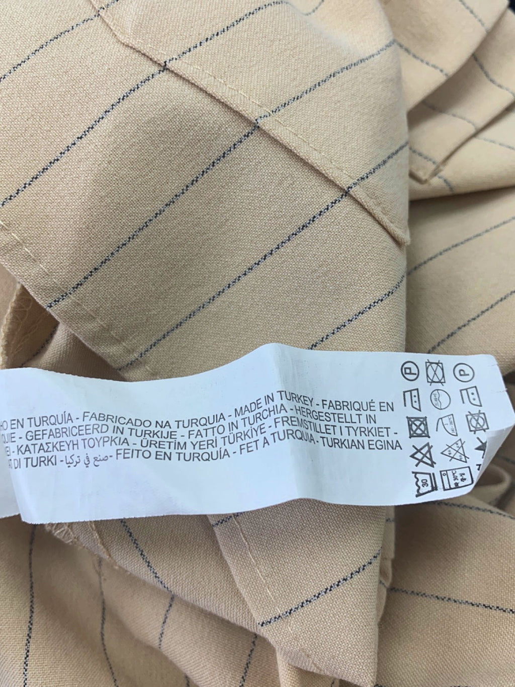 Zara Beige Striped Cropped Shirt UK L