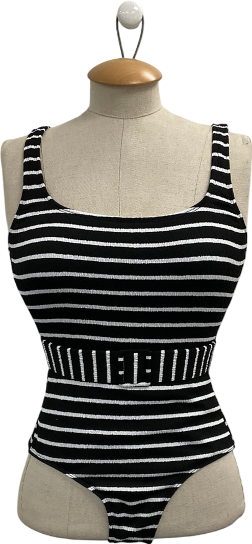 South Beach Black The Gelato Swimsuit With Belt In Monochrome UK 8