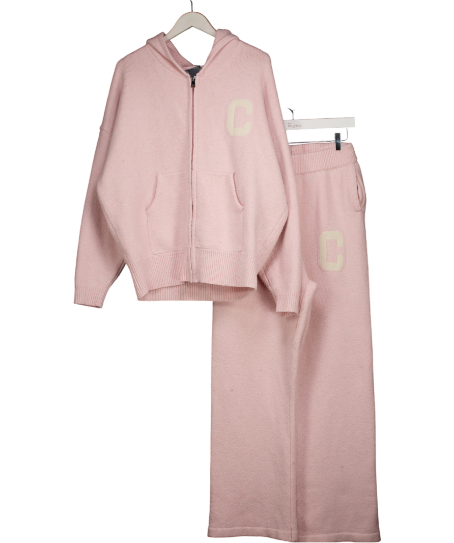 Cernucci Pink Hooded Zip Through Knitted Tracksuit UK M
