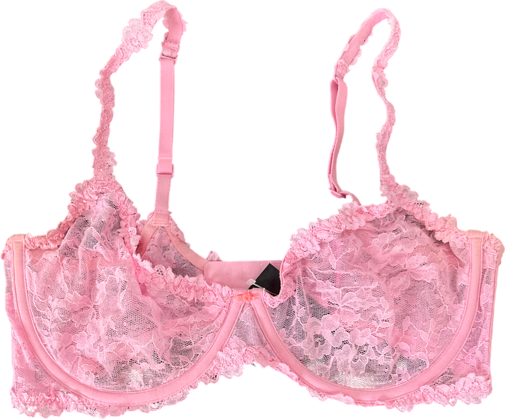 SKIMS Pink Lace T-shirt Underwire Bra UK 36DD