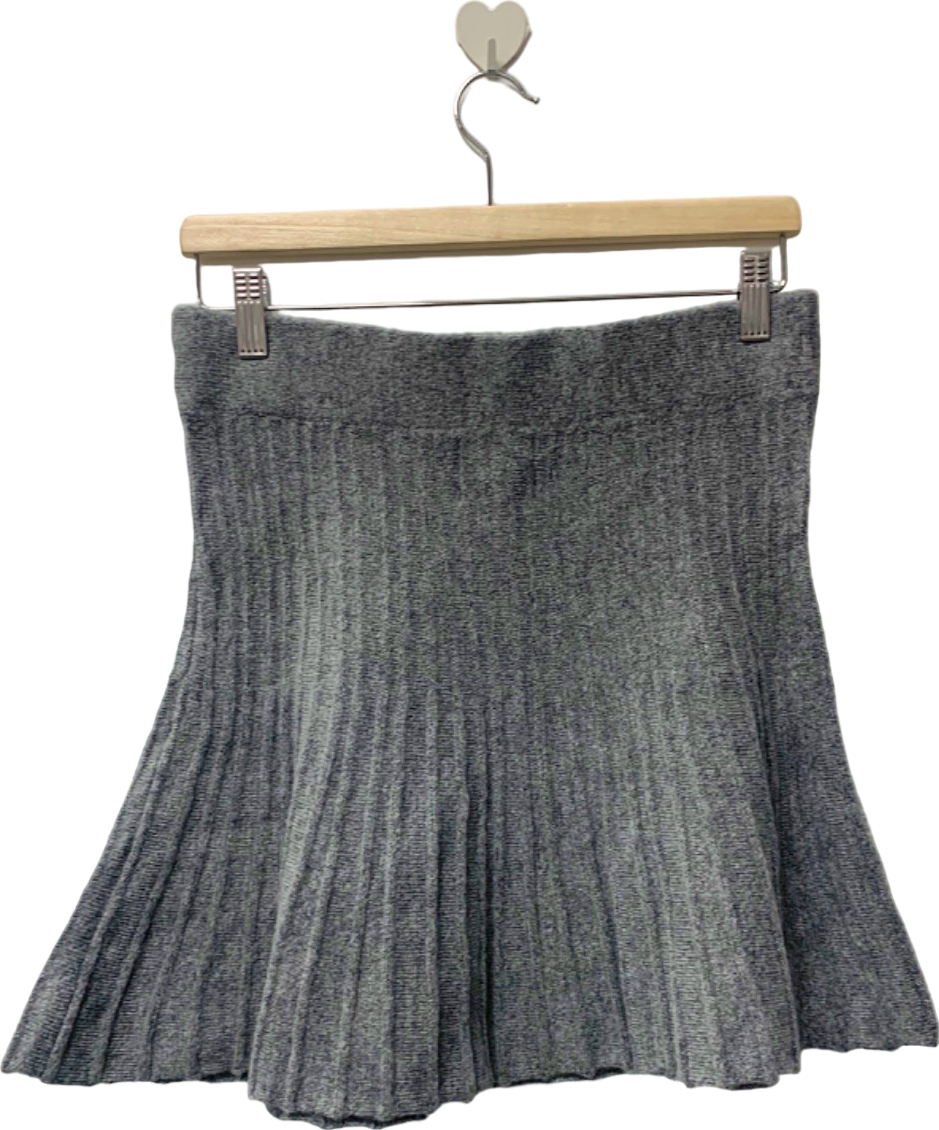River Island Grey Relaxed Pleated Skirt UK M