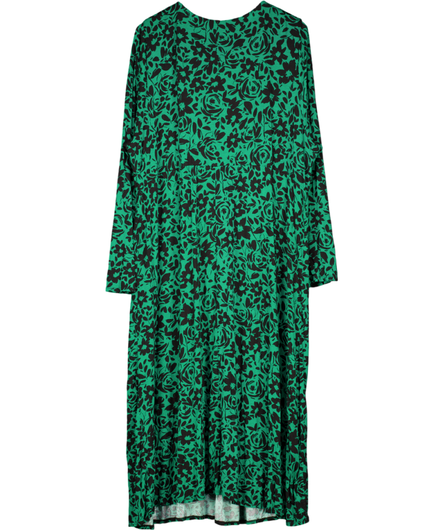 live unlimited Green Long Sleeve Floral Print Jersey Dress UK 26