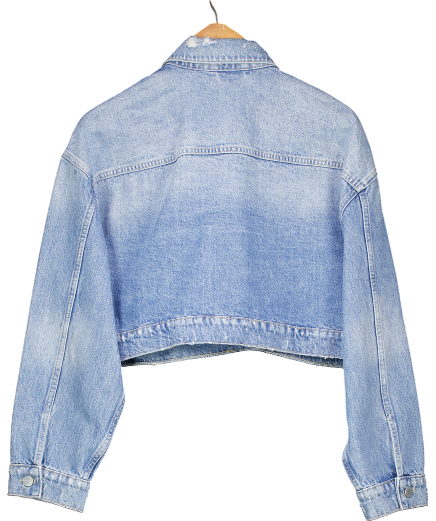 All Saints Blue Aki Crossover Denim Jacket UK 10