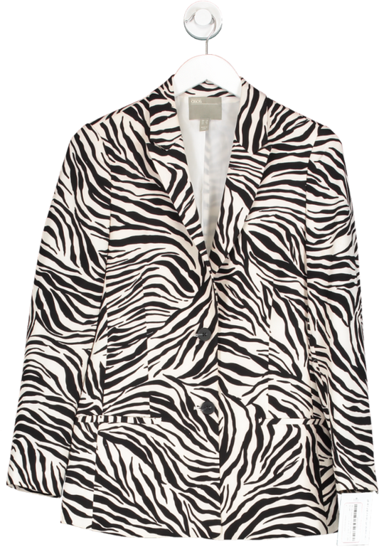ASOS Black Zebra Print Blazer UK 8
