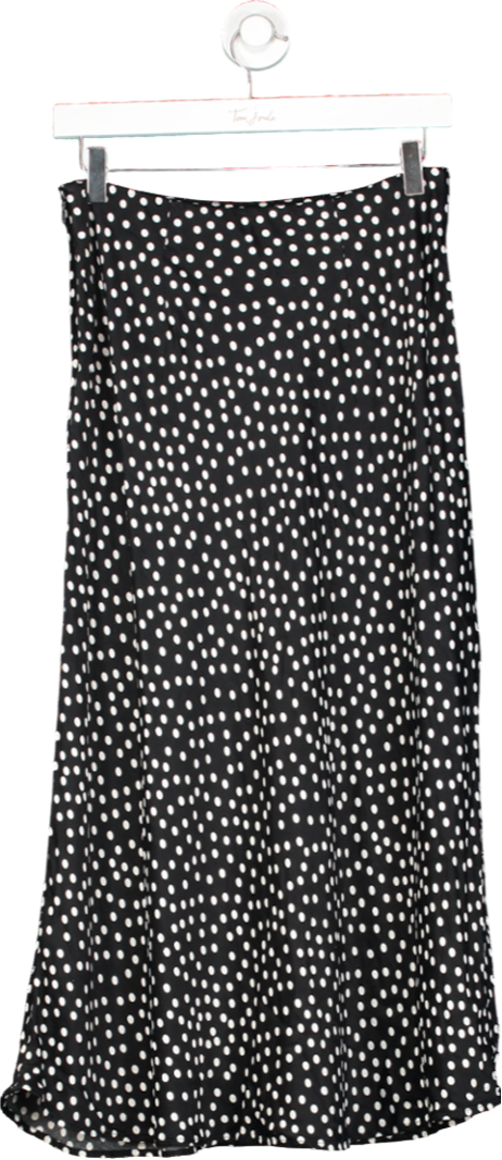 & Other Stories Black Polka Dot Midi Skirt UK 10