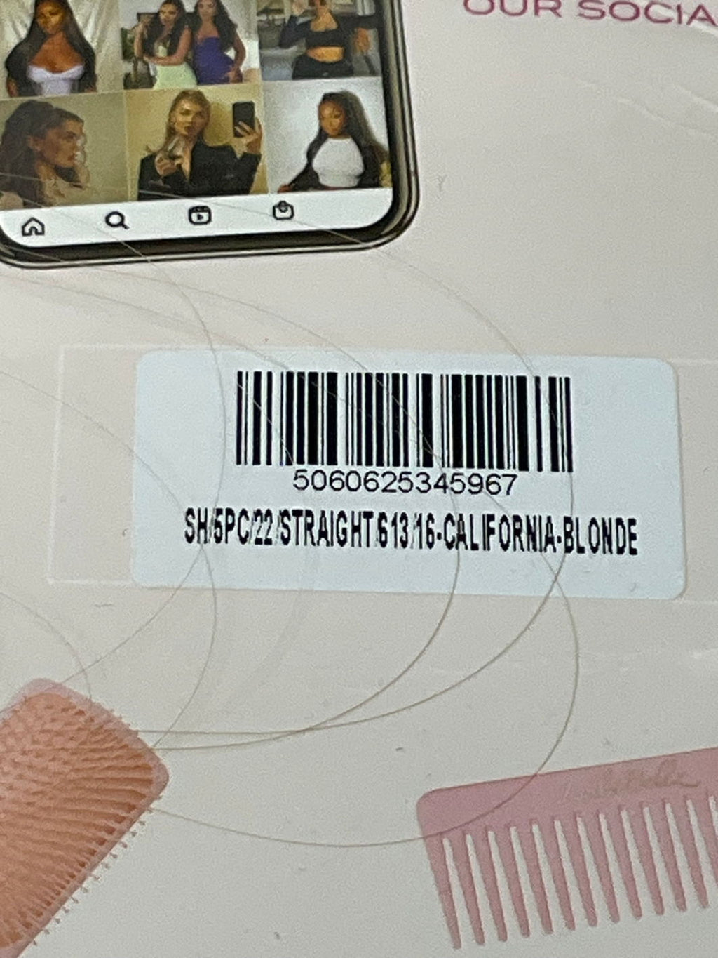 LullaBellz Beige 5 Piece Straight Clip In Hair Extensions One Size