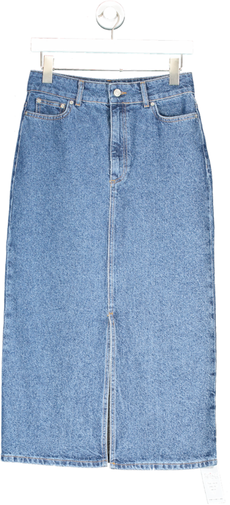 Aligne Blue Greta Midi Denim Skirt UK 8