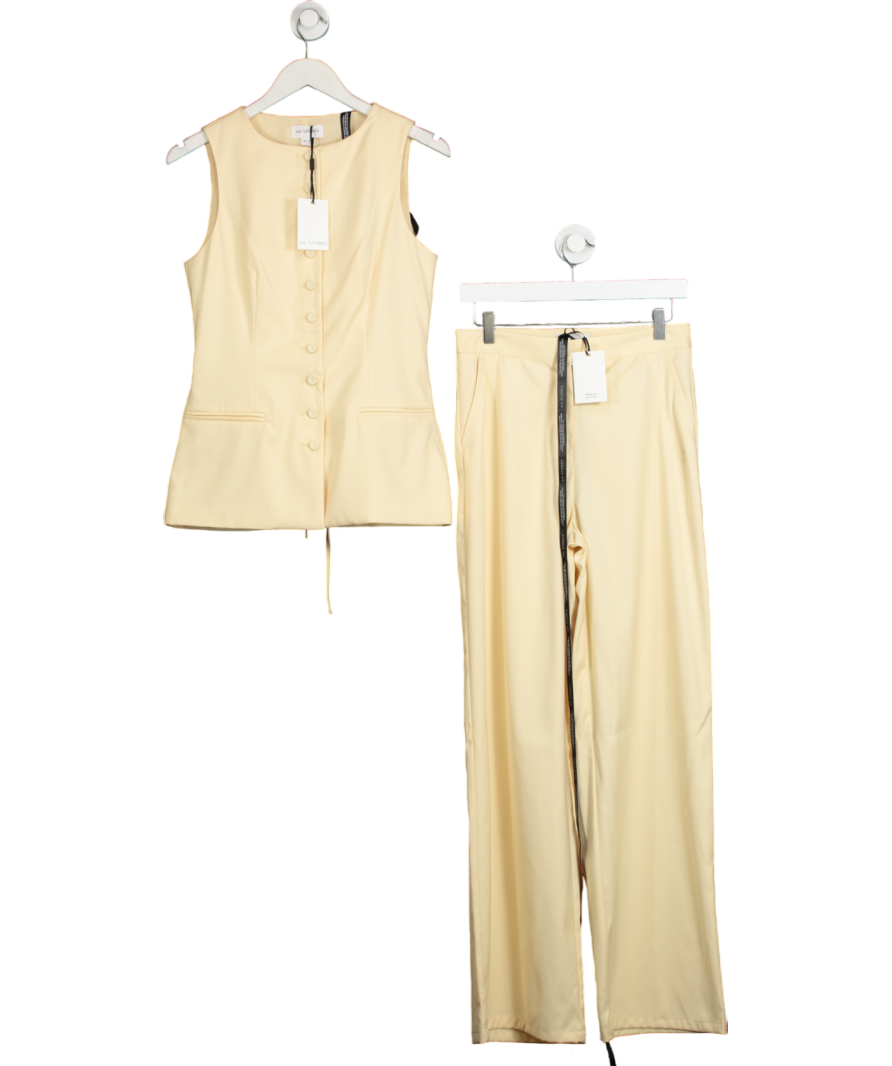 Six Stories 2-piece Yellow Meredith Button Through Waistcoat And Trousers UK 8