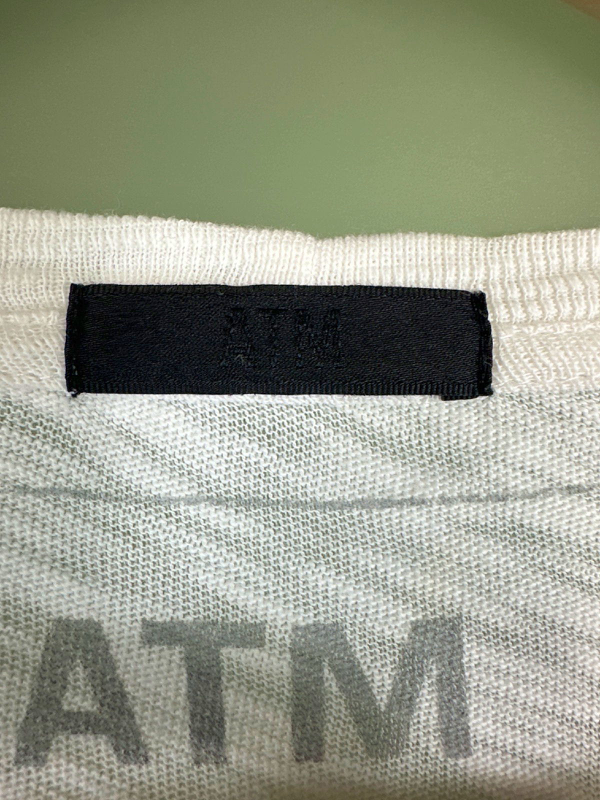 ATM White Long Sleeve Distressed Hem Top UK XS