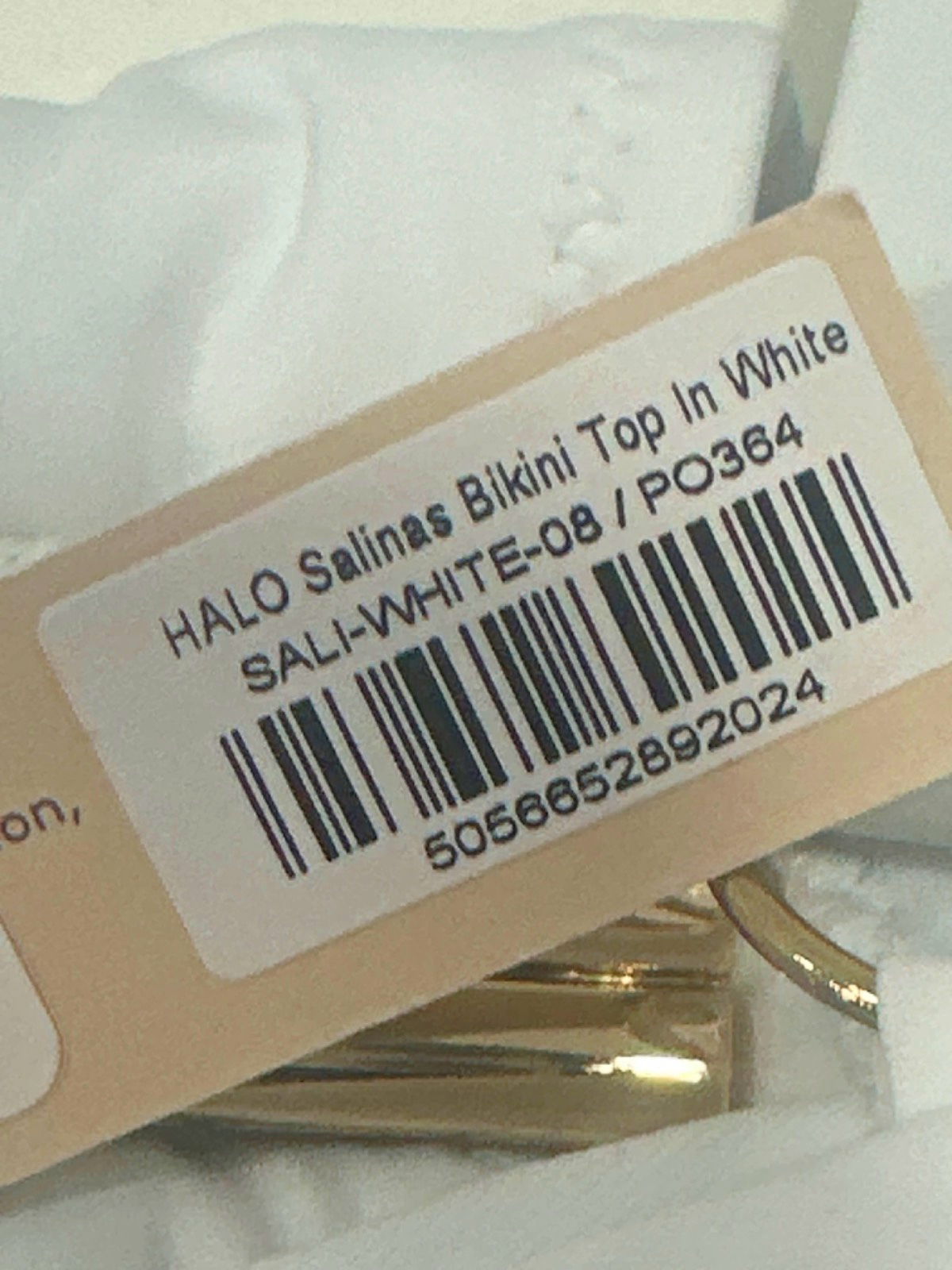 Halo White Salinas Bikini Top UK 8