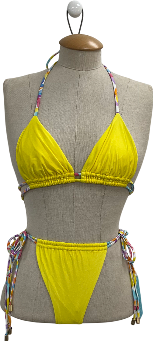 Hello Molly Yellow Sizzling Summer bikini set UK 8