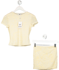 Tiger Mist Yellow Whitley T-shirt Cream Burnout And Mini Skirt UK S