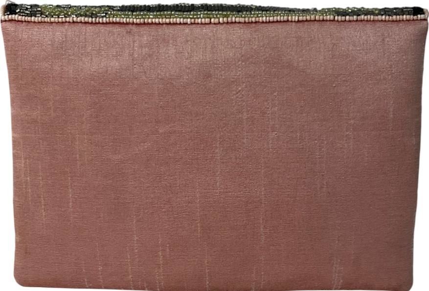 Pink Beaded Clutch Bag
