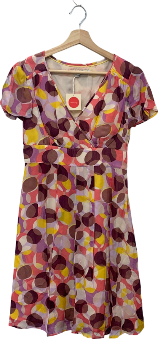 Boden Multi-coloured Geometric Print Dress Size UK 10 PETITE