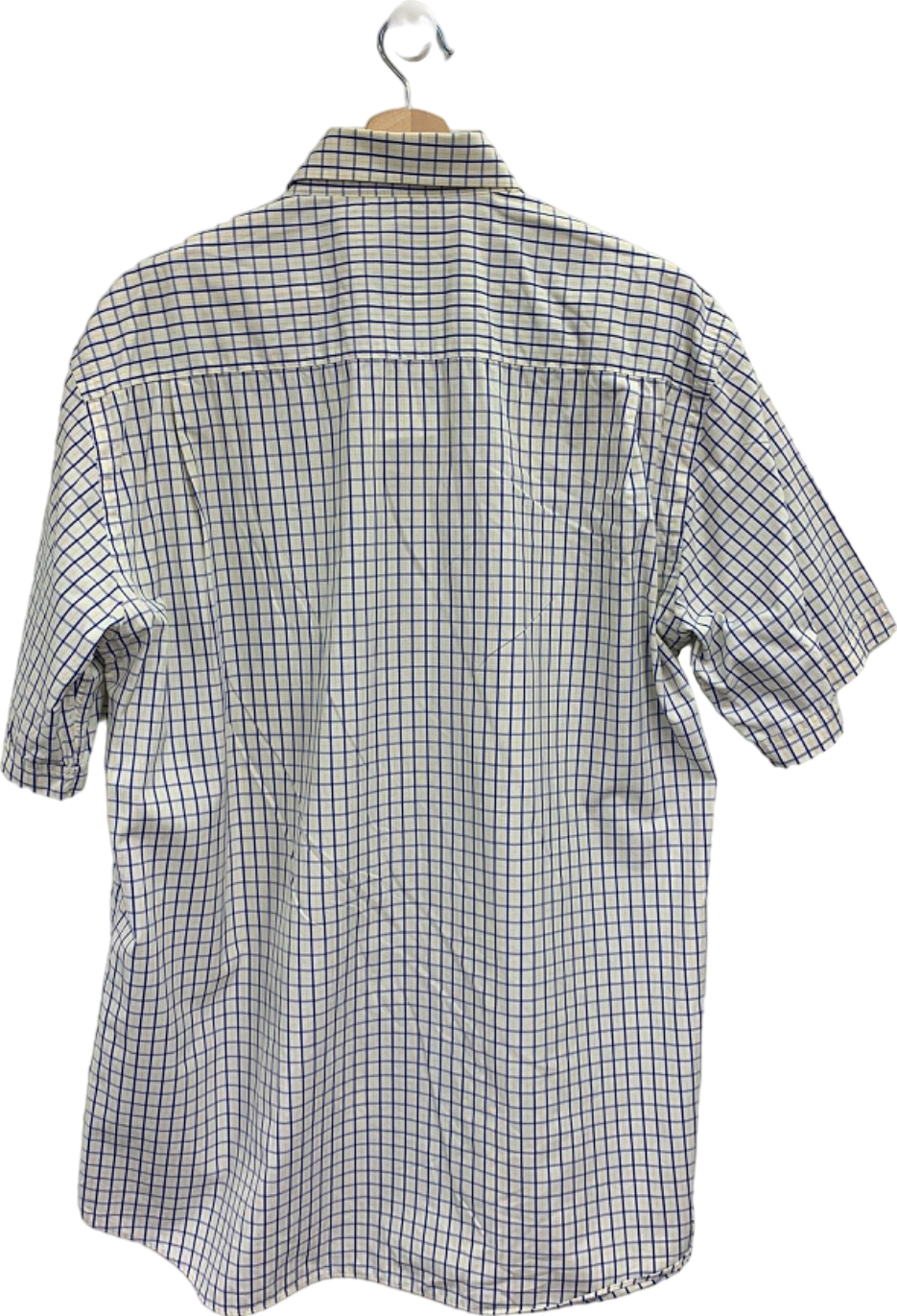 Paul & Shark White/Blue Checked Short Sleeve Shirt UK L