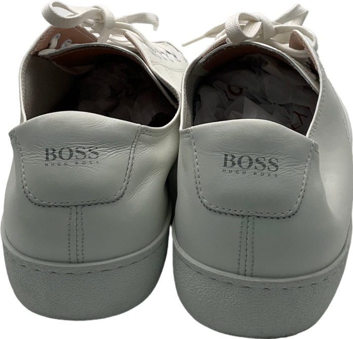 BOSS White Lace Up Leather Trainers UK 6 EU 39 👠