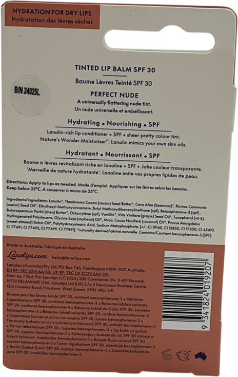 Lano Lips Tinted Lip Balm Perfect Nude 12.5g