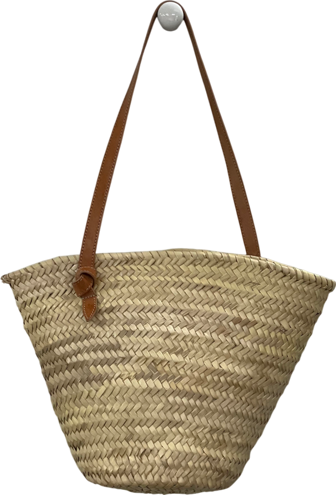 MANGO Beige Natural Tote Bag