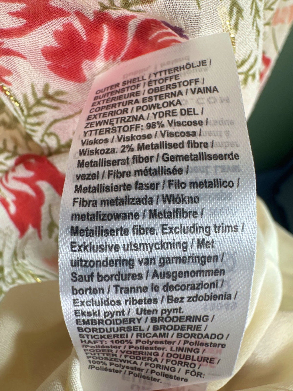 River Island Beige Floral Midi Dress UK 8