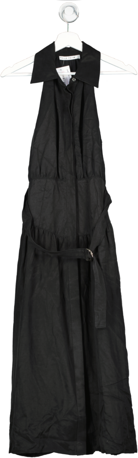 Third Form Black Tight Lipped Midi Shirt Dress UK 8