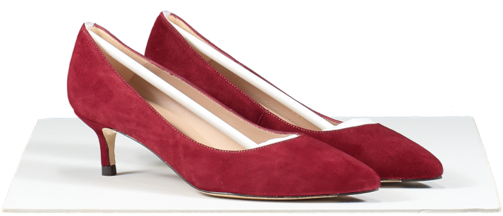LK Bennett Dark Red Kitten Heel Court Shoes UK 3 EU 36 👠