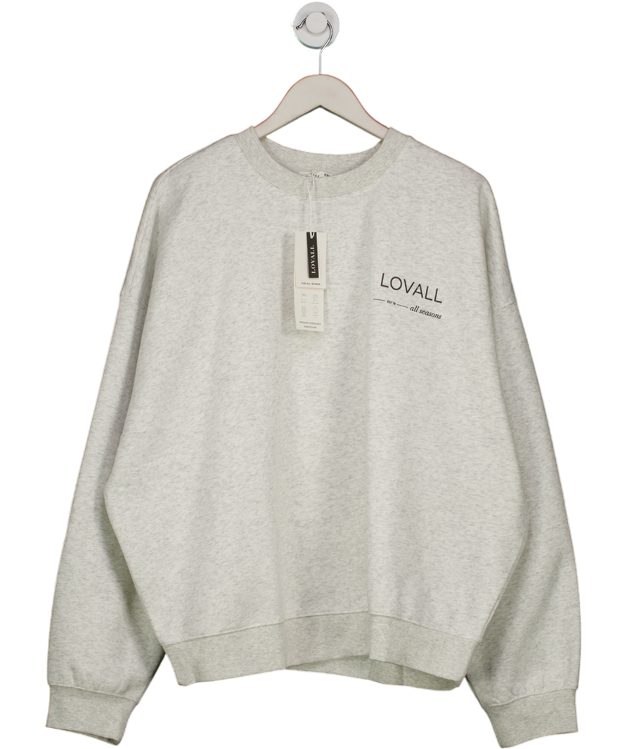 LOVALL Grey Marl Oranic Cotton Oversied Sweatshirt UK 18