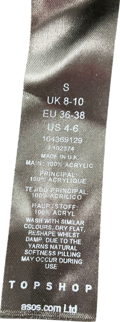 Topshop Knitted Vest In Green And White UK S