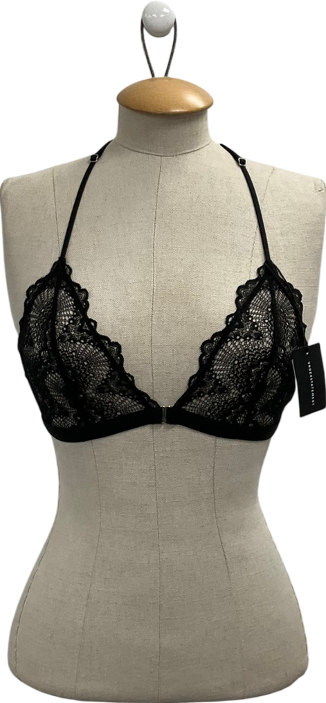 Understatement Black Lace Racerback Triangle Bralette UK M