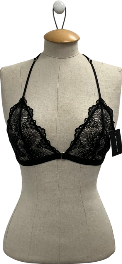 Understatement Black Lace Racerback Triangle Bralette UK M